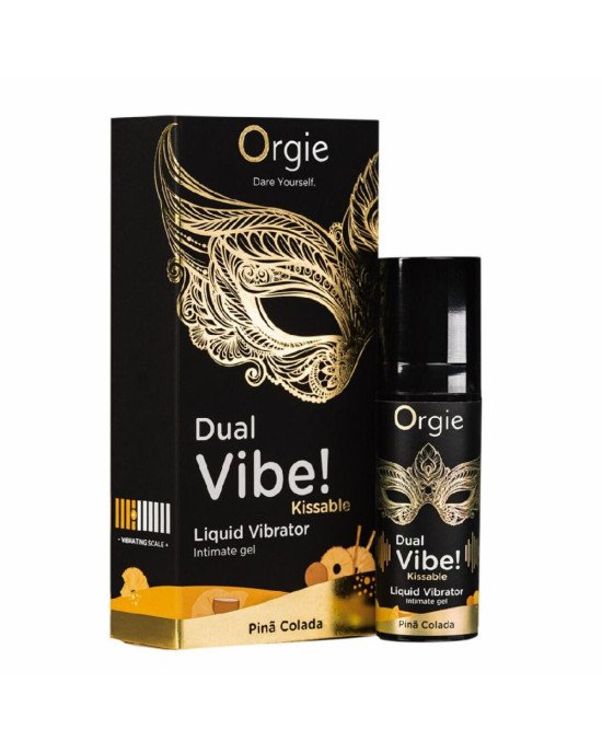 Рідкий вібратор Orgie - Dual Vibe! Pina Colada Kissable Liquid Vibrator (15 мл)