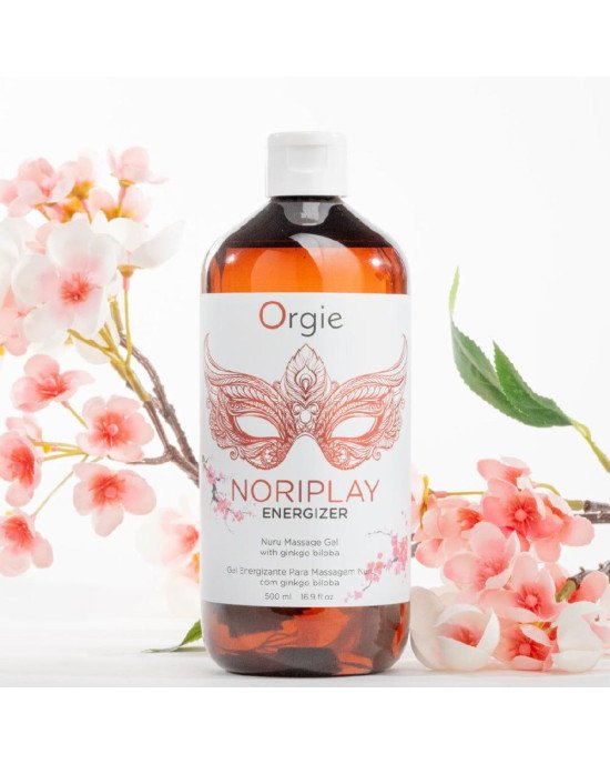 Гель для NURU-масажу Orgie – Noriplay Energizer (500 мл), екстракт гінкго білоба, захисне простирадло