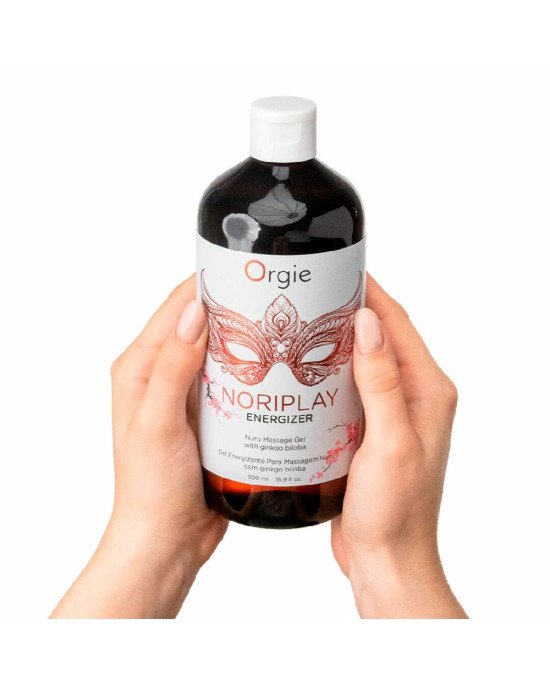 Гель для NURU-масажу Orgie – Noriplay Energizer (500 мл), екстракт гінкго білоба, захисне простирадло