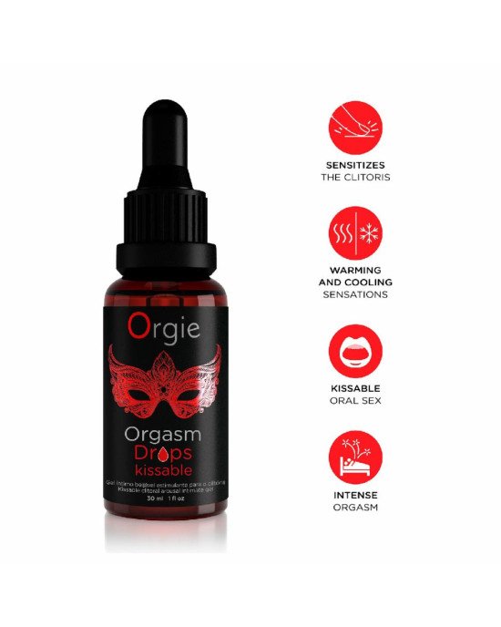 Збуджувальні краплі для клітора Orgie - Orgasm Drops Kissable (30 мл) Збуджувальні краплі для клітора Orgie - Orgasm Drops Kissable (30 мл)