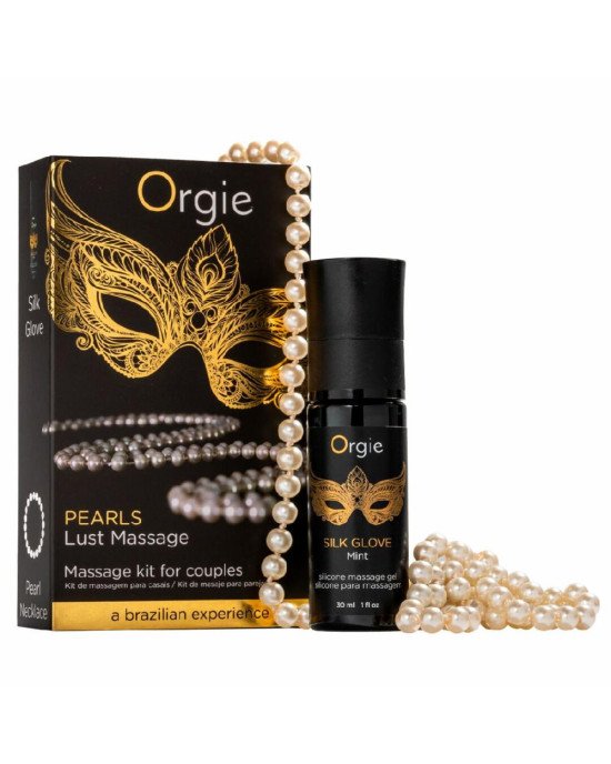 Набір для перлинного масажу Orgie – Pearls Lust Massage (30 мл), силіконовий гель, намисто Набір для перлинного масажу Orgie – Pearls Lust Massage (30 мл), силіконовий гель, намисто