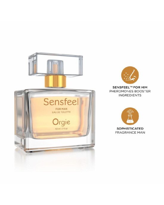 Чоловічі парфуми з феромонами Orgie – Sensfeel for Man (50 мл), цитрусово-деревний аромат