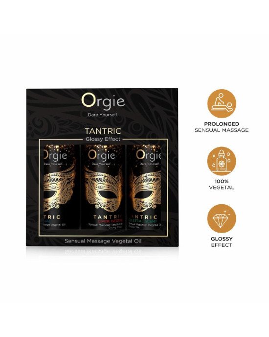 Набір олій для тантричного масажу Orgie – Tantric Mini Size Collection (3х30 мл), зволоження Набір олій для тантричного масажу Orgie – Tantric Mini Size Collection (3х30 мл), зволоження