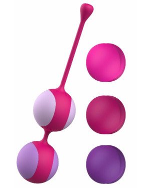 Вагінальні кульки Liebe Kewos — Cerise/Candy Violet, 5 кульок у комплекті, 15, 25, 35, 45 та 55 г