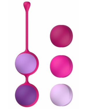 Вагінальні кульки Liebe Kewos — Cerise/Candy Violet, 5 кульок у комплекті, 15, 25, 35, 45 та 55 г Вагінальні кульки Liebe Kewos — Cerise/Candy Violet, 5 кульок у комплекті, 15, 25, 35, 45 та 55 г