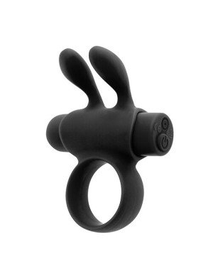 Ерекційне віброкільце S Pleasures Premium Rabbit Ring, чорне, зі знімною віброкулею та вушками