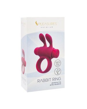 Ерекційне віброкільце S Pleasures Premium Rabbit Ring, рожеве, зі знімною віброкулею та вушками Ерекційне віброкільце S Pleasures Premium Rabbit Ring, рожеве, зі знімною віброкулею та вушками