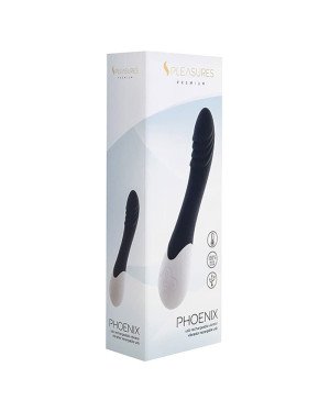 Вібратор S Pleasures Premium Phoenix, для точки G, чорний, водостійкий, 16 видів вібрації, нагрів Вібратор S Pleasures Premium Phoenix, для точки G, чорний, водостійкий, 16 видів вібрації, нагрів