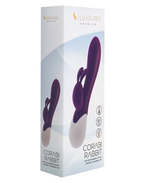 Вібратор-кролик S Pleasures Premium Corabi Rabbit, фіолетовий, вушка для клітора, 16 режимів, нагрів Вібратор-кролик S Pleasures Premium Corabi Rabbit, фіолетовий, вушка для клітора, 16 режимів, нагрів