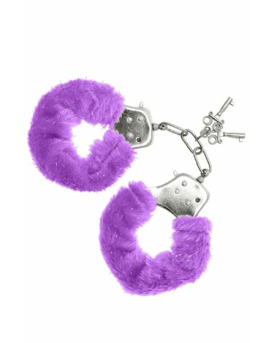 Наручники S Pleasures Furry Cuffs Purple з пухнастим оздобленням, 2 ключі в комплекті Наручники S Pleasures Furry Cuffs Purple з пухнастим оздобленням, 2 ключі в комплекті