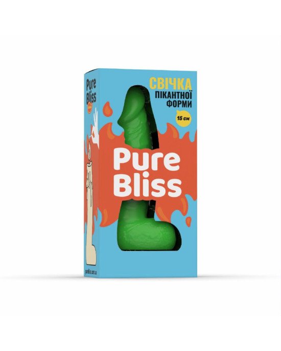 Свічка у вигляді члена Pure Bliss MINI Green 15 см Свічка у вигляді члена Pure Bliss MINI Green 15 см
