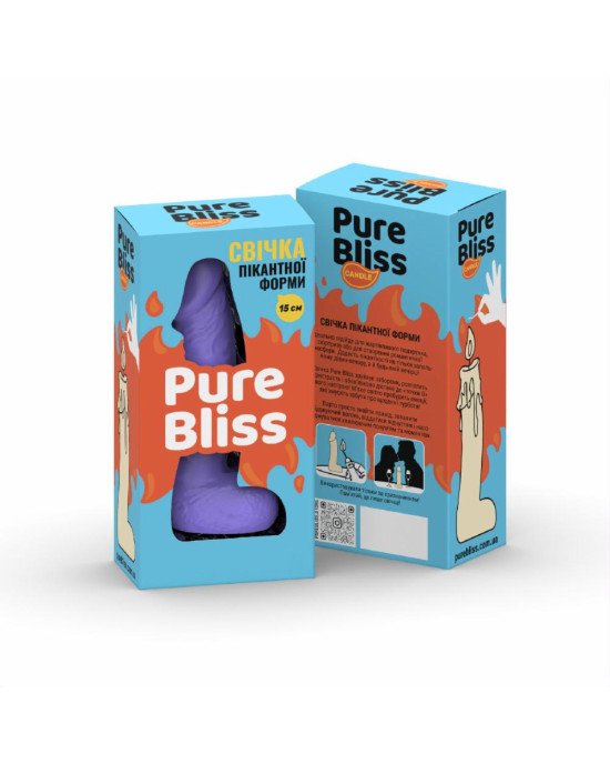 Свічка у вигляді члена Pure Bliss MINI Violet 15 см