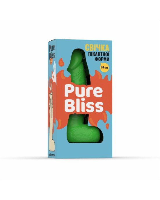 Свічка у вигляді члена Pure Bliss BIG Green 18 см Свічка у вигляді члена Pure Bliss BIG Green 18 см