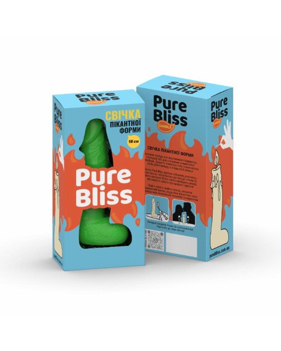 Свічка у вигляді члена Pure Bliss BIG Green 18 см Свічка у вигляді члена Pure Bliss BIG Green 18 см