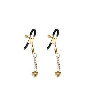 Затискачі для сосків Liebe Seele Hollow Heart Nipple Clamps Gold
