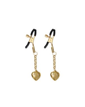 Затискачі для сосків Liebe Seele Solid Heart Nipple Clamps Gold Затискачі для сосків Liebe Seele Solid Heart Nipple Clamps Gold