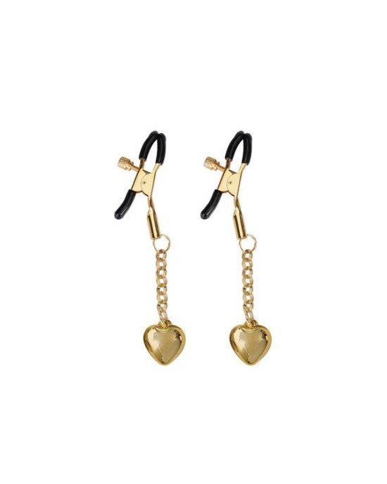 Затискачі для сосків Liebe Seele Solid Heart Nipple Clamps Gold Затискачі для сосків Liebe Seele Solid Heart Nipple Clamps Gold