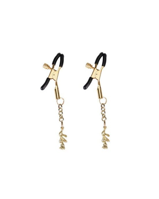 Затискачі для сосків Liebe Seele Rose Pendant Nipple Clamps Gold Затискачі для сосків Liebe Seele Rose Pendant Nipple Clamps Gold