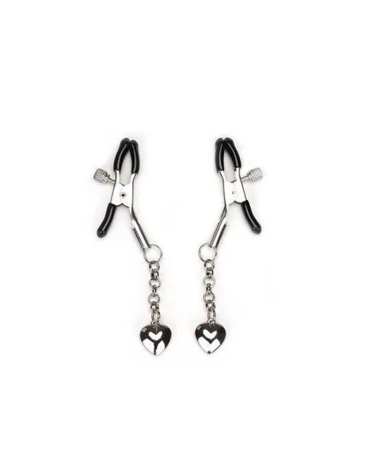 Затискачі для сосків Liebe Seele Solid Heart Nipple Clamps Silver