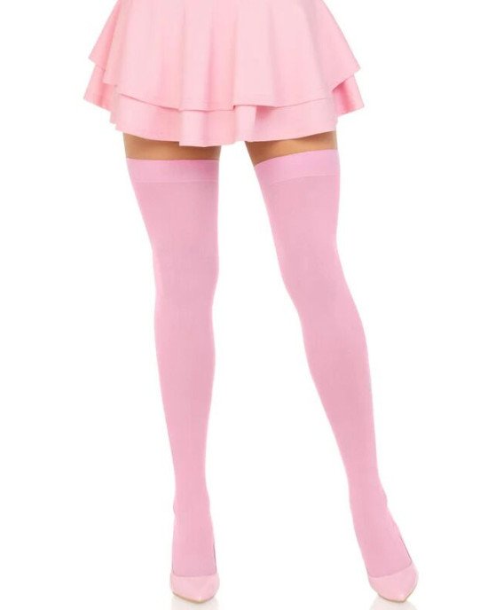 Щільні непрозорі панчохи Leg Avenue Opaque Nylon Thigh Highs Pink, One Size Щільні непрозорі панчохи Leg Avenue Opaque Nylon Thigh Highs Pink, One Size