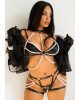 Комплект із перлинами Leg Avenue Faux Pearl Halter Harness M