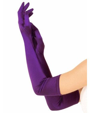 Довгі атласні рукавички Leg Avenue Extra Long Satin Gloves, One Size, фіолетові Довгі атласні рукавички Leg Avenue Extra Long Satin Gloves, One Size, фіолетові