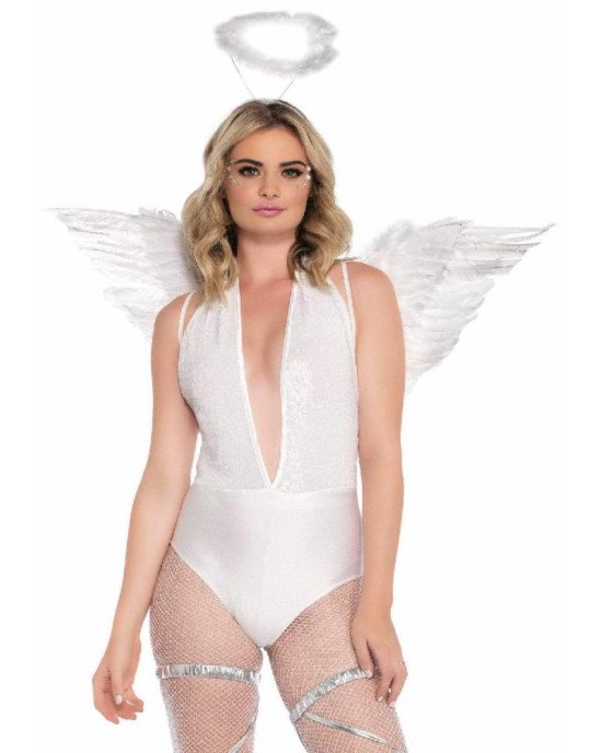 Крила ангела Leg Avenue Marabou Feather Angel Wings, справжнє пір'я Крила ангела Leg Avenue Marabou Feather Angel Wings, справжнє пір'я