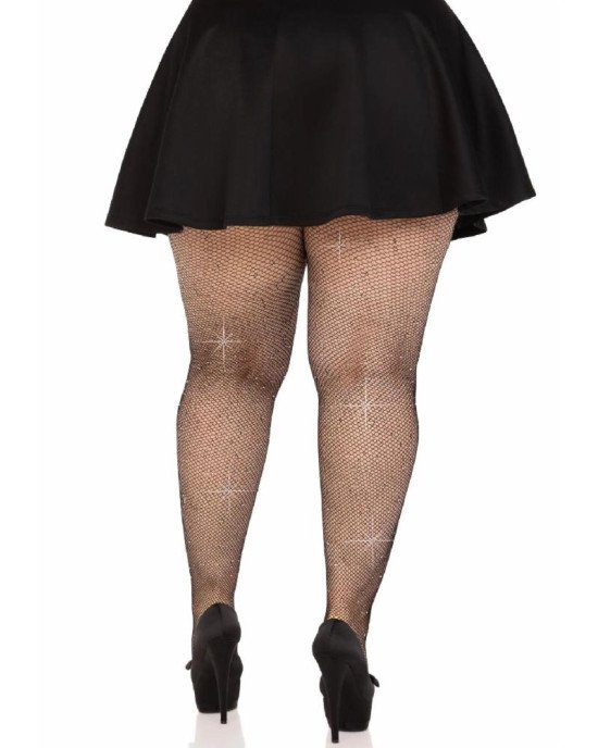 Колготки Leg Avenue Rhinestone micro net tights Plus size Black, дрібна сітка, стрази Колготки Leg Avenue Rhinestone micro net tights Plus size Black, дрібна сітка, стрази