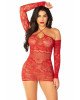 Сукня Leg Avenue Seamless Off The Shoulder Mini Dress One Size, Red