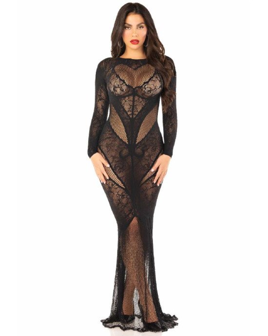 Сукня Leg Avenue Lace and Net Bodycon Gown One Size, Black