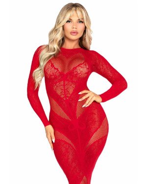 Сукня Leg Avenue Lace and Net Bodycon Gown One Size, Red
