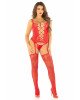 Комплект Leg Avenue Cami Garter with Stockings and String One Size, Red Комплект Leg Avenue Cami Garter with Stockings and String One Size, Red
