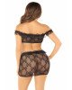 Комплект Leg Avenue Bow Net Ruffle Trimmed Bra Top and Skirt One Size, Black Комплект Leg Avenue Bow Net Ruffle Trimmed Bra Top and Skirt One Size, Black