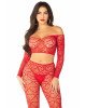 Комплект Leg Avenue Off The Shoulder Top and Footless Tights One Size, Red Комплект Leg Avenue Off The Shoulder Top and Footless Tights One Size, Red