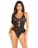 Боді Leg Avenue Lace Floral Lace Halter Teddy with Flutter Accent One Size, Black Боді Leg Avenue Lace Floral Lace Halter Teddy with Flutter Accent One Size, Black