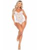Боді Leg Avenue Lace Floral Lace Halter Teddy with Flutter Accent One Size, White Боді Leg Avenue Lace Floral Lace Halter Teddy with Flutter Accent One Size, White