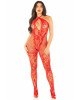 Бодістокінг Leg Avenue Seamless Net and Lace Lingerie Jumpsuit One Size, Red Бодістокінг Leg Avenue Seamless Net and Lace Lingerie Jumpsuit One Size, Red