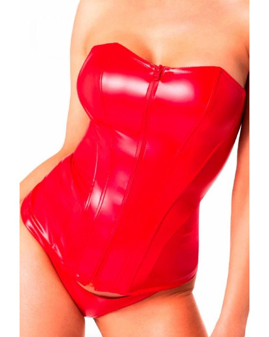 Корсет Noir Handmade F355 Red powerwetlook corset - M Корсет Noir Handmade F355 Red powerwetlook corset - M