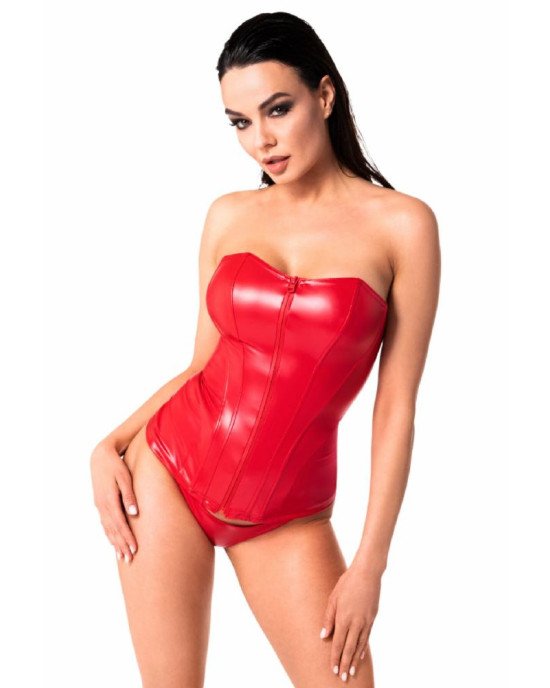 Корсет Noir Handmade F355 Red powerwetlook corset - M Корсет Noir Handmade F355 Red powerwetlook corset - M