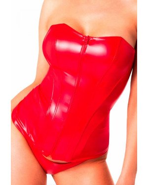 Корсет Noir Handmade F355 Red powerwetlook corset - S