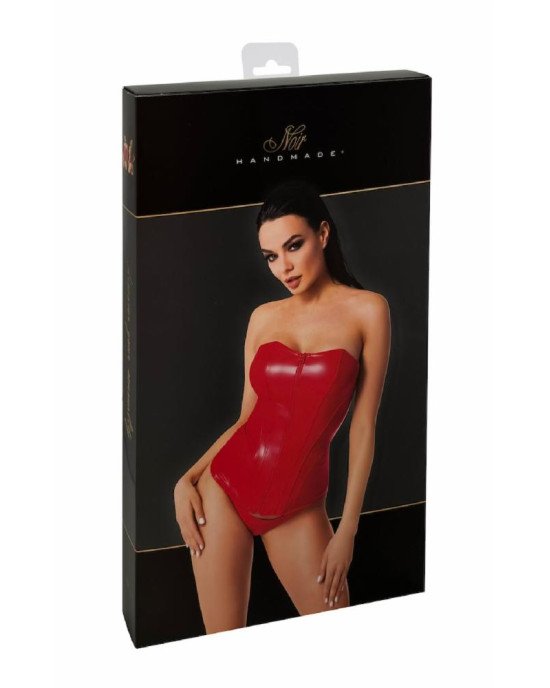 Корсет Noir Handmade F355 Red powerwetlook corset - XL Корсет Noir Handmade F355 Red powerwetlook corset - XL