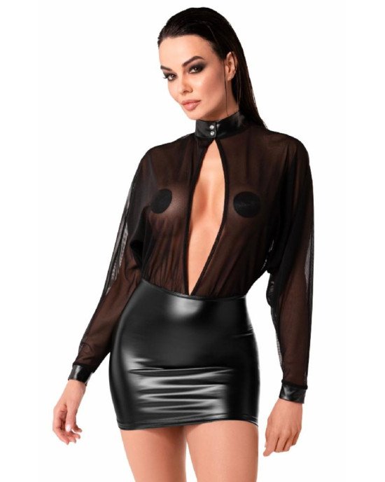 Сукня Noir Handmade F348 Powerwetlook and tulle dress - L Сукня Noir Handmade F348 Powerwetlook and tulle dress - L