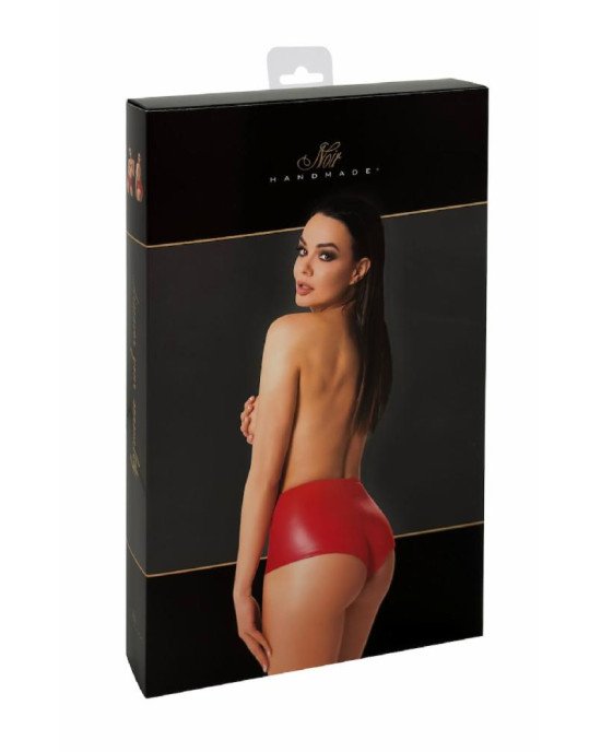 Шорти Noir Handmade F356 Red powerwetlook shorts - L Шорти Noir Handmade F356 Red powerwetlook shorts - L