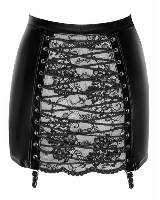 Спідниця Noir Handmade F341 Powerwetlook and lace skirt - L Спідниця Noir Handmade F341 Powerwetlook and lace skirt - L