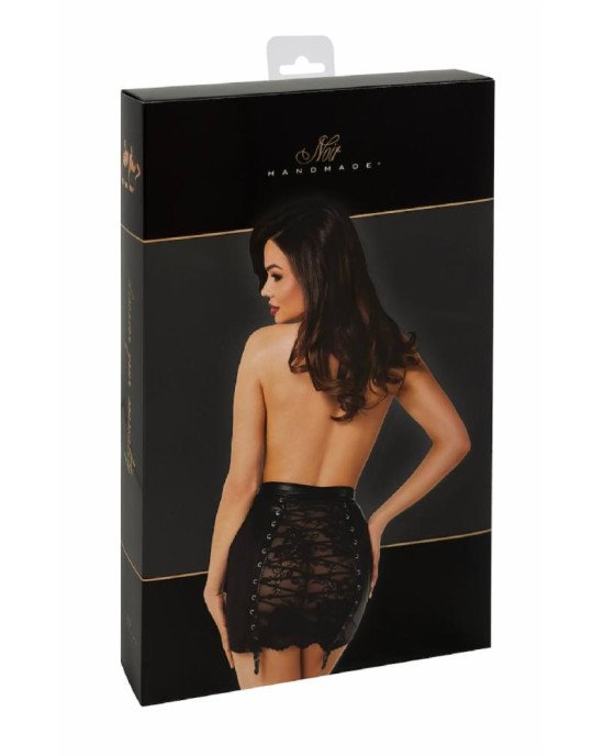 Спідниця Noir Handmade F341 Powerwetlook and lace skirt - XL Спідниця Noir Handmade F341 Powerwetlook and lace skirt - XL