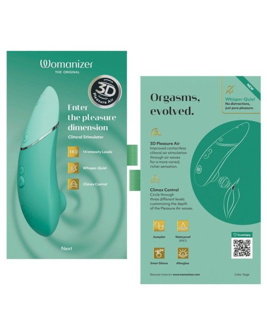Вакуумний кліторальний стимулятор Womanizer Next Sage Вакуумний кліторальний стимулятор Womanizer Next Sage