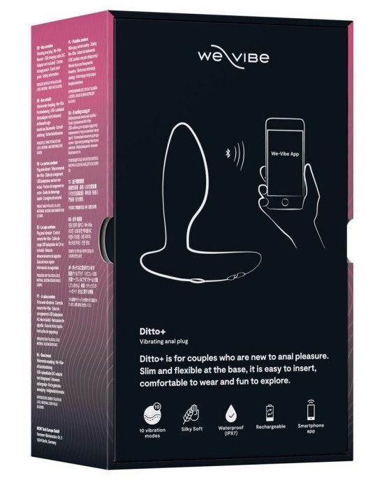 Анальна смарт-вібропробка We-Vibe Ditto+ Satin Black з пультом ДК Анальна смарт-вібропробка We-Vibe Ditto+ Satin Black з пультом ДК