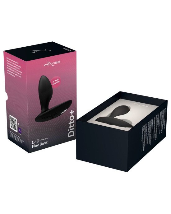 Анальна смарт-вібропробка We-Vibe Ditto+ Satin Black з пультом ДК Анальна смарт-вібропробка We-Vibe Ditto+ Satin Black з пультом ДК