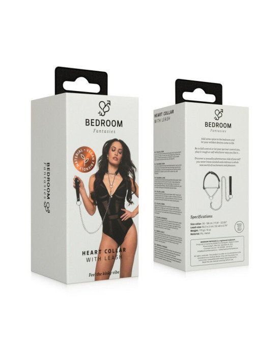 Нашийник з повідцем Bedroom Fantasies: Collar with Chain - Silver Нашийник з повідцем Bedroom Fantasies: Collar with Chain - Silver