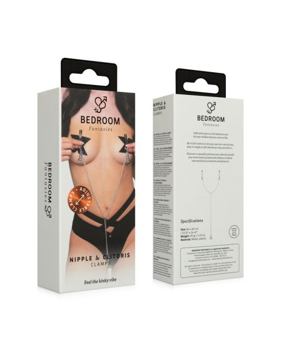 Затискачі для сосків та клітора Bedroom Fantasies: Nipple and Clitoris Clamps - Silver Затискачі для сосків та клітора Bedroom Fantasies: Nipple and Clitoris Clamps - Silver